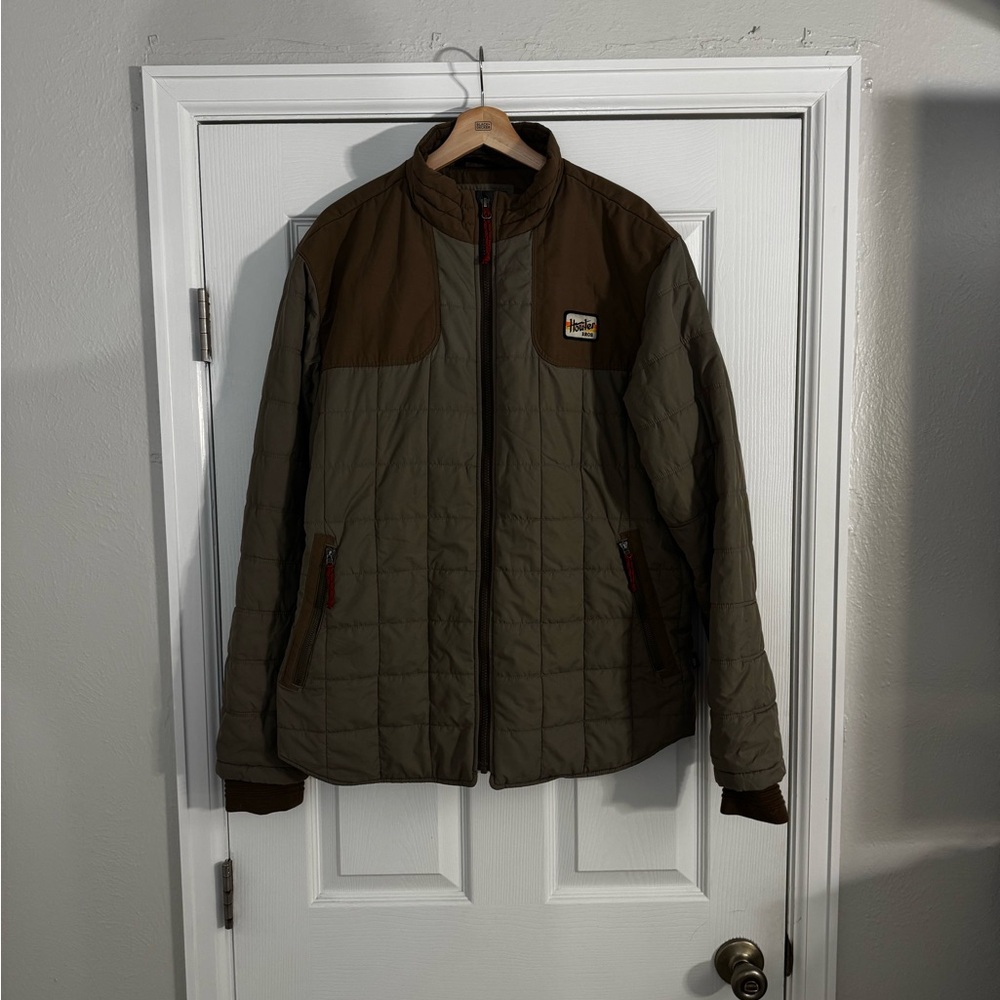 Howler Bros Olive Quilted Jacket with Brown Accents - Outdoor Lightweight Coat